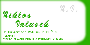 miklos valusek business card